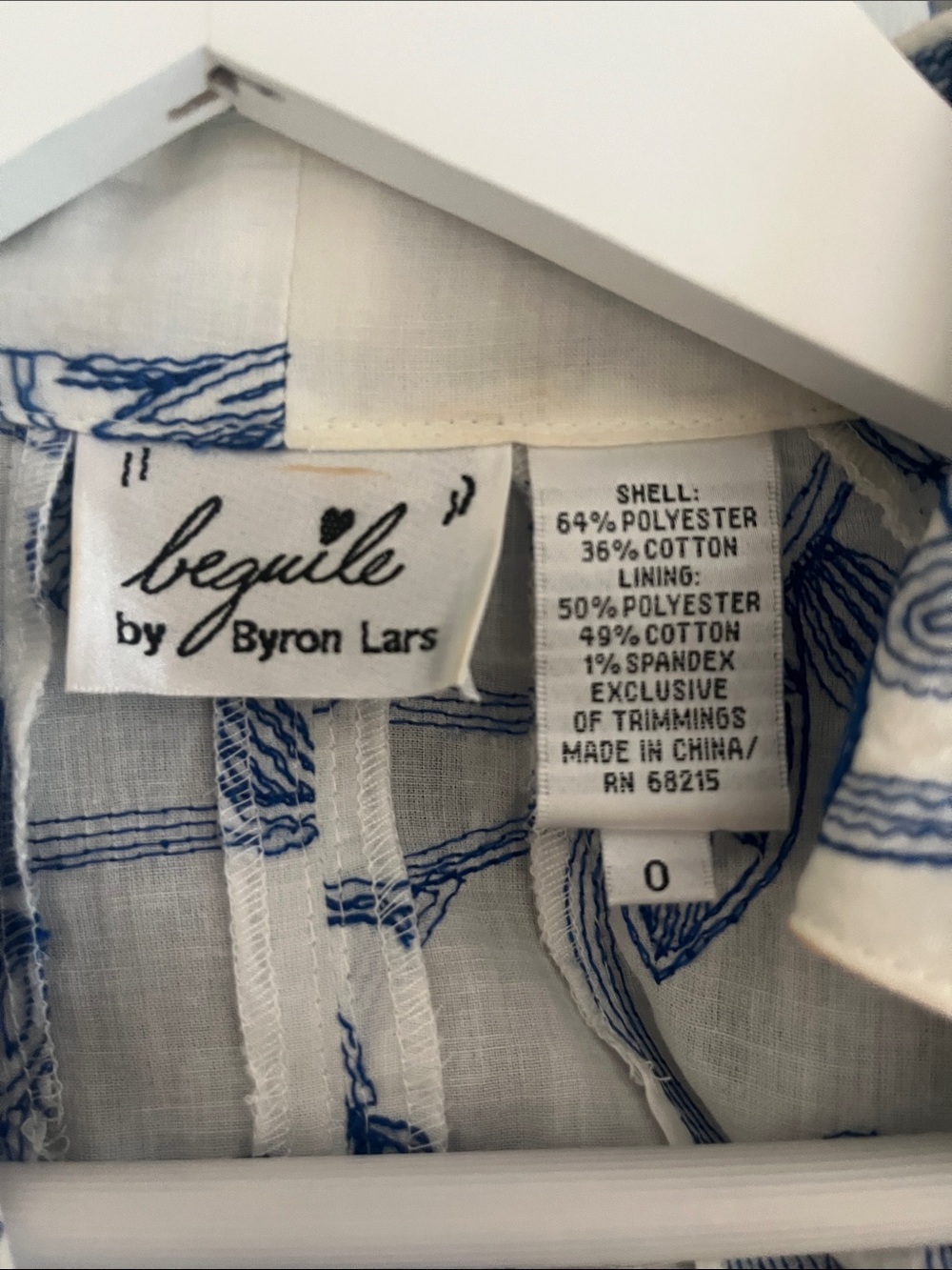 Anthropologie Bequile Byron Lars midi dress floral blue white size 0 - Picture 6 of 11